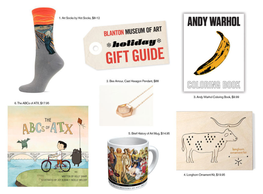 Gifts from the Blanton Museum of Art's Gift Shop included in their Holiday Gift Guide 2016