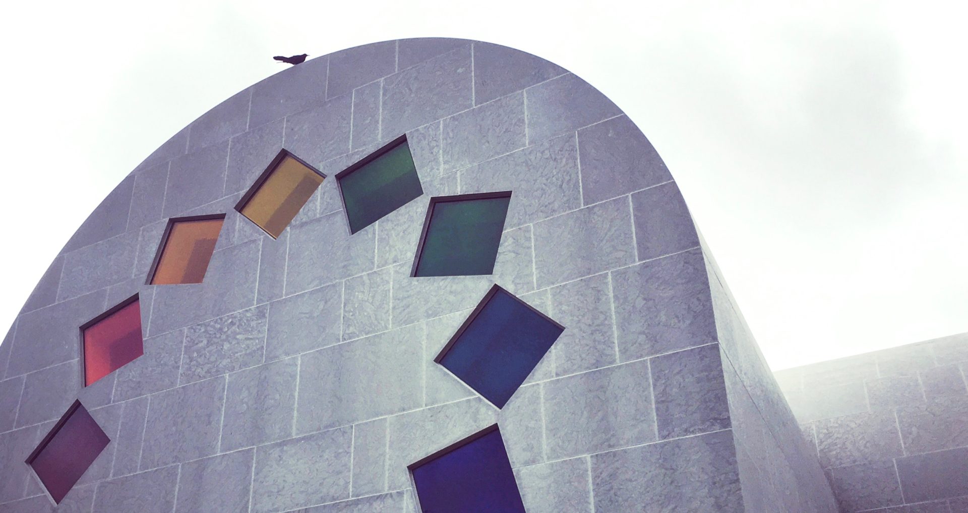 Detailed view of Ellsworth Kelly's Austin western facade