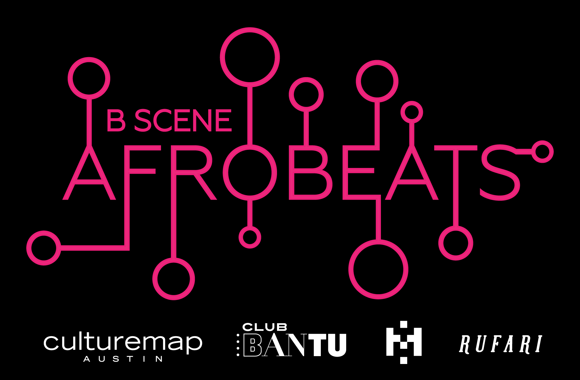Web banner for Afrobeats B Scene event at the Blanton Museum of Art