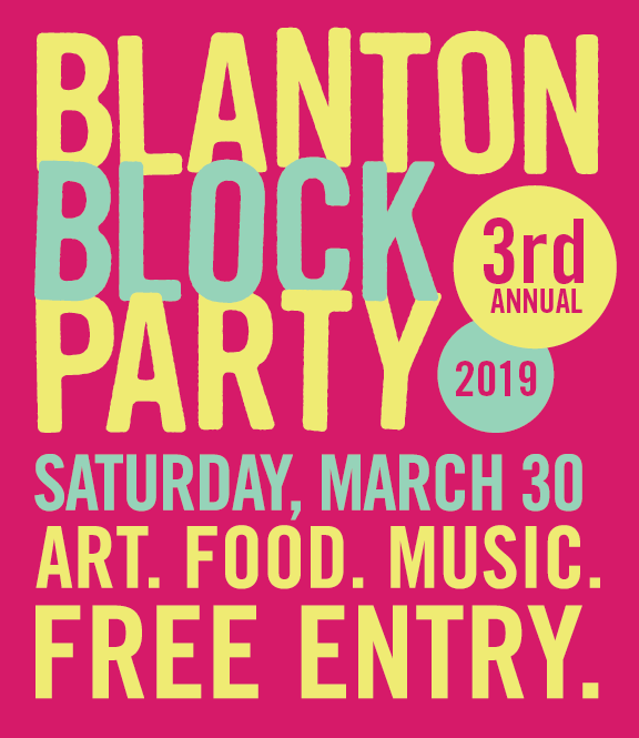 Logo for Blanton musuem's Block Party