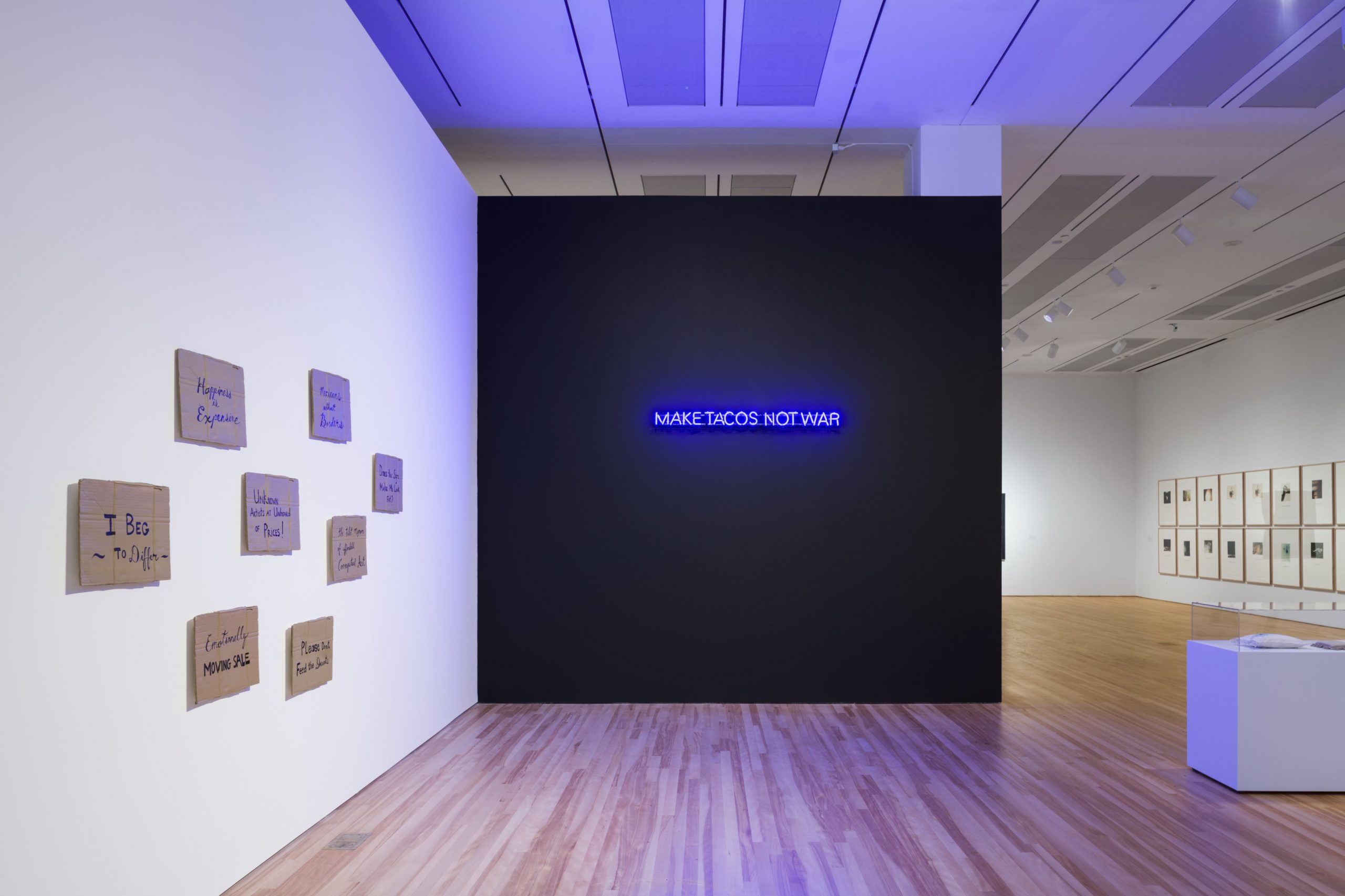 Exhibition view from Words/Matter: Latin American Art and Language at the Blanton featuring Alejandro Diaz