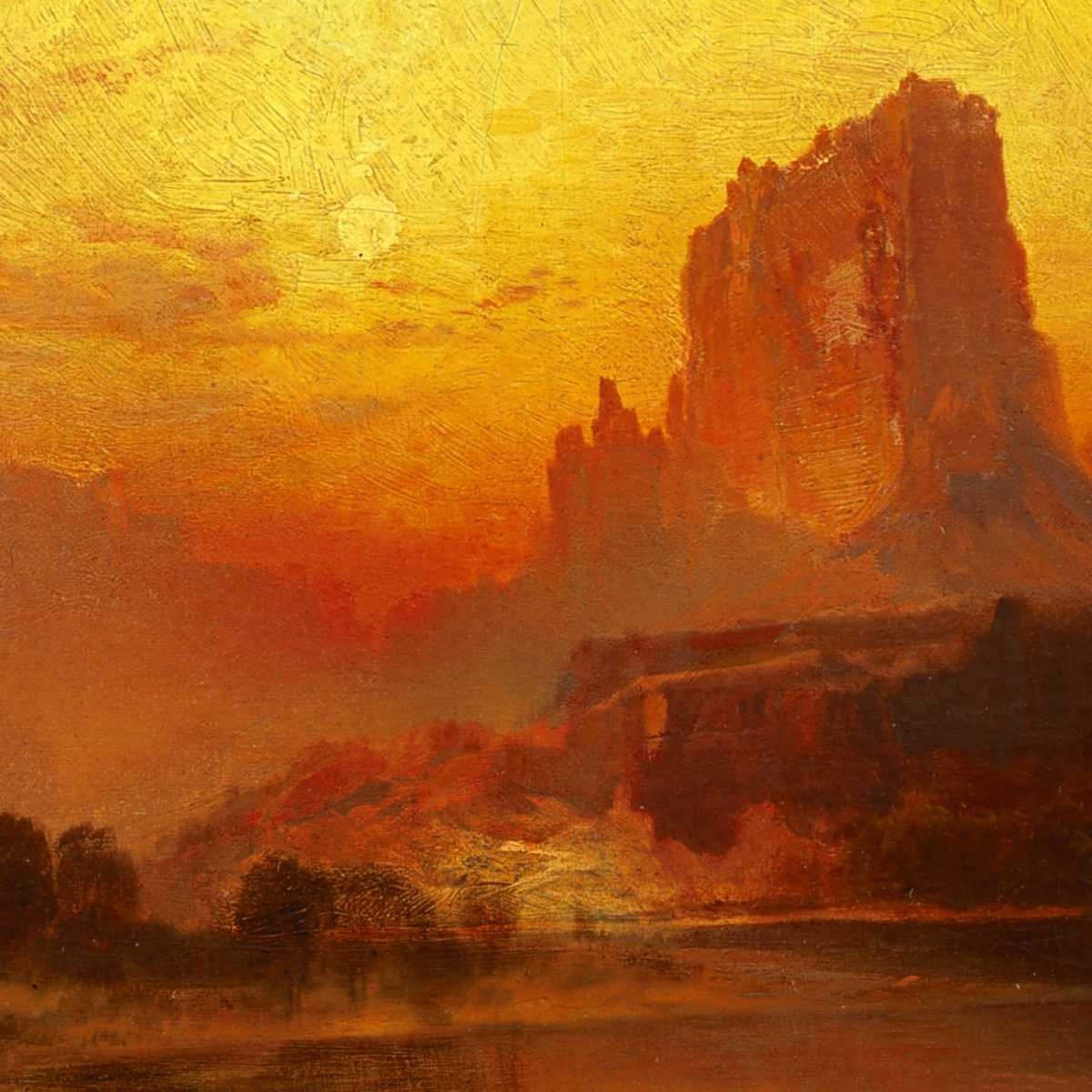 Detail view of The Golden Hour by Thomas Moran