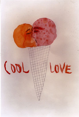 ice cream scoops kissing