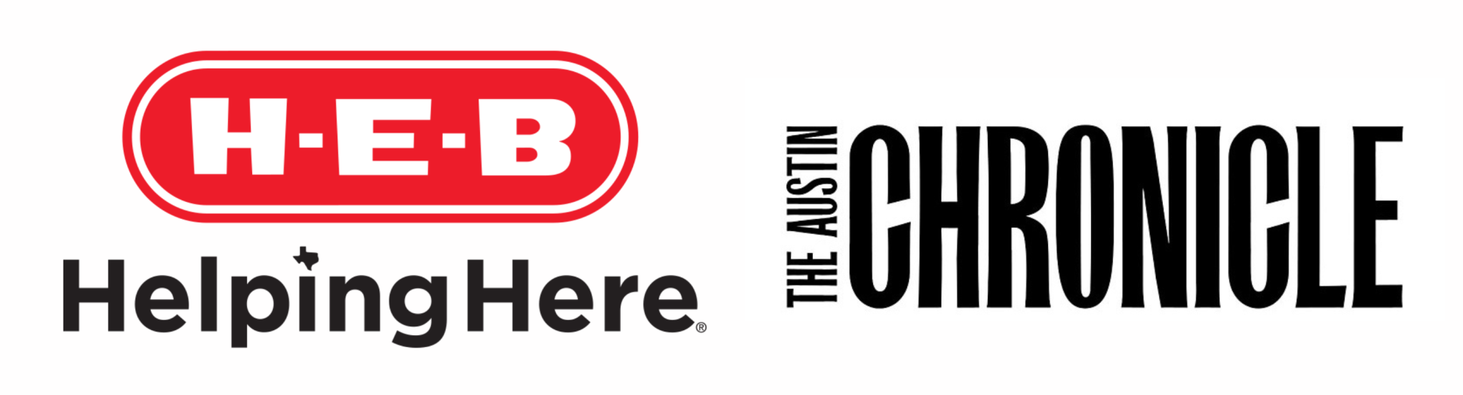 two logos, H-E-B (helping here) and The Austin Chronicle