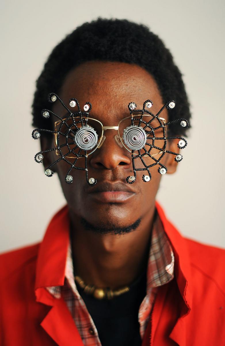 Cyrus Kabiru, "Caribbean Sun" photograph series of a person wearing unique glasses