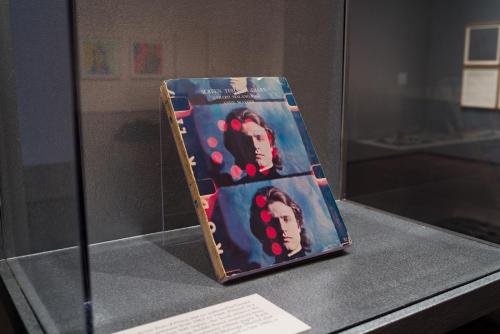 A printed book in a display case
